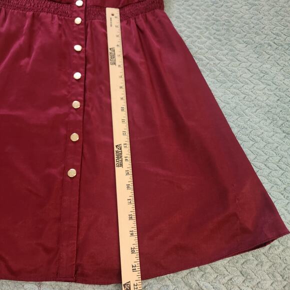 Lucy Paris Wine Burgundy Fit Flare Dress Pockets Large - Picture 8 of 13